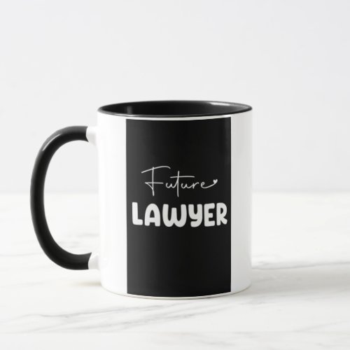 Future Lawyer with a Little Heart Black and White Mug