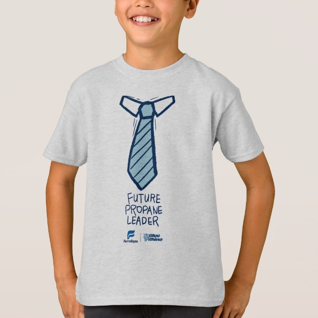 Future Leader Tie Boys' T-shirt - Gray (Front)