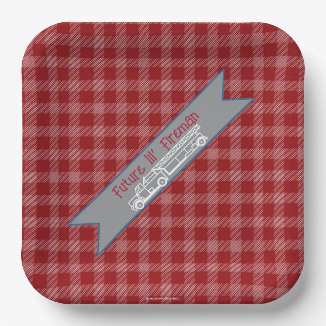 Future lil’ Fireman Picnic  Paper Plates (Front)