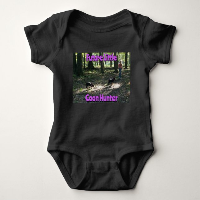 Future Little Coon Hunter Baby Bodysuit (Front)