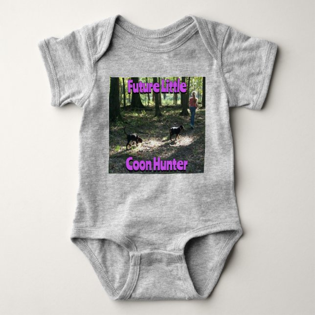 Future Little Coon Hunter Baby Bodysuit (Front)