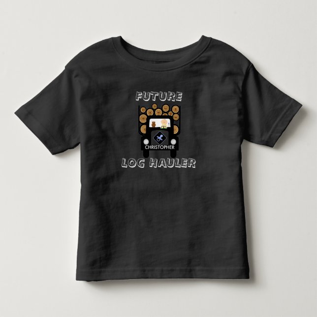Future Log Hauler Baby Driving Log Truck Toddler T-shirt (Front)
