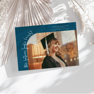 Future Looks Bright Teal Curved Photo Announcement