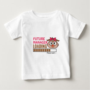 Future Manager Loading Funny Owl Birthday Girly Baby T-Shirt