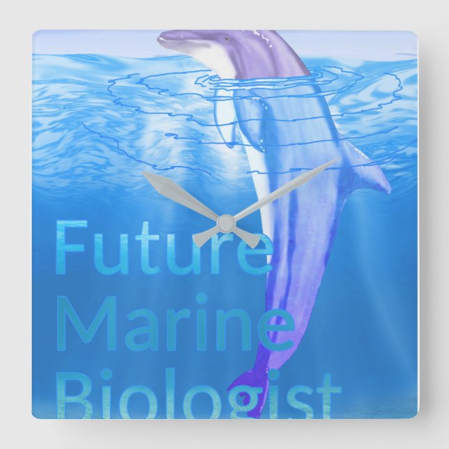 Future Marine Biologist Square Wall Clock (Front)