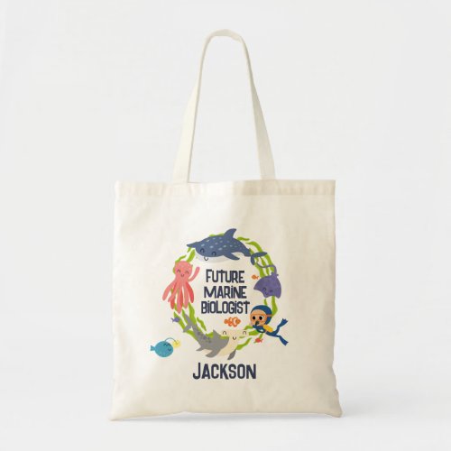 Future Marine Biologist With Name Plaque Tote Bag