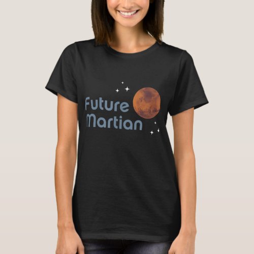 Future Martian Retro Astronaut Space Travel Astron T_Shirt