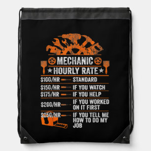 Future Mechanic Funny Mechanic Hourly Rate Labor Drawstring Bag