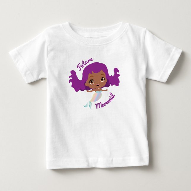 Future Mermaid Afro American Cute Baby T-Shirt (Front)