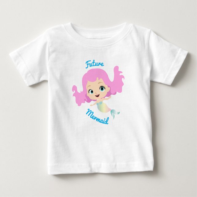 Future Mermaid Cute Cartoon Baby T-Shirt (Front)