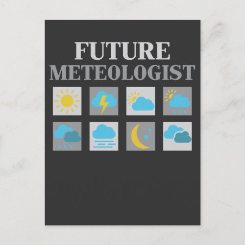 Future Meteorologist Weather Forecast Icons Postcard