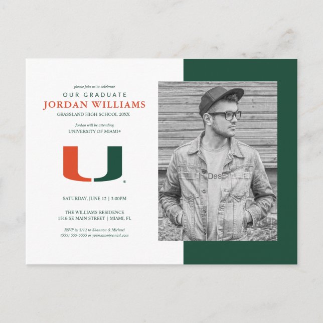 Future Miami Grad Announcement Postcard (Front)