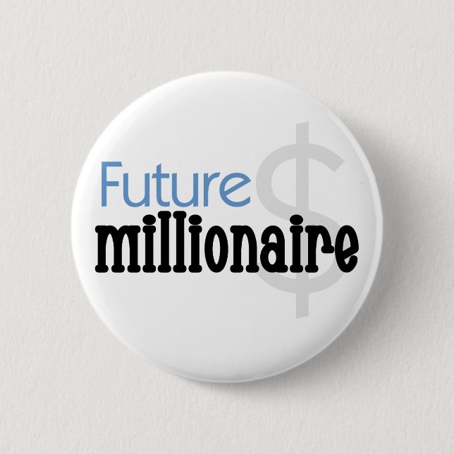 Future Millionaire - Blue Tshirts and Gifts Button (Front)
