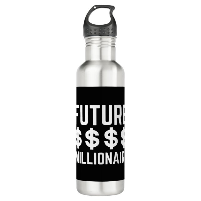 Future Millionaire Stainless Steel Water Bottle (Front)