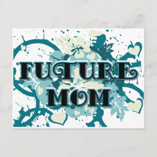 Future Mom - Hearts and Flowers Postcard