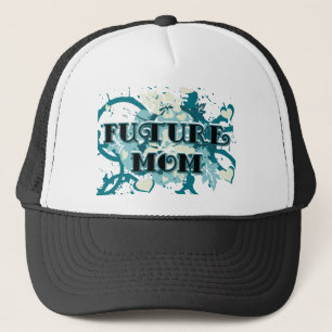 Future Mom - Hearts and Flowers Trucker Hat