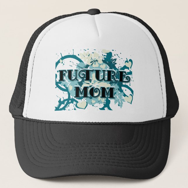 Future Mom - Hearts and Flowers Trucker Hat (Front)