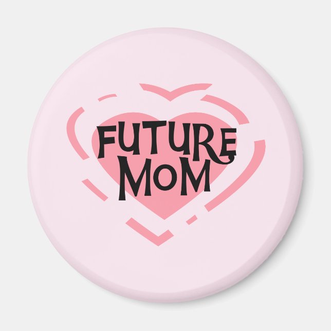 Future Mom Pink Heart Tshirts and Gifts Magnet (Front)