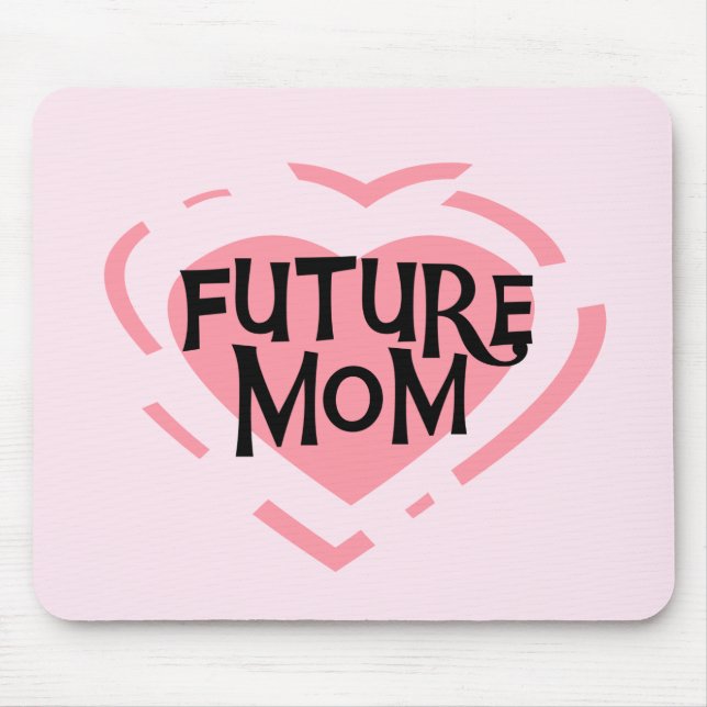Future Mom Pink Heart Tshirts and Gifts Mouse Pad (Front)