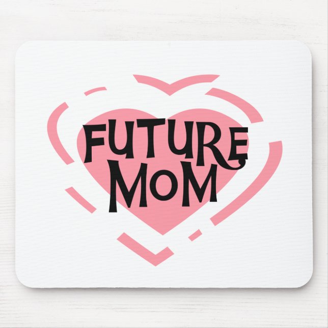 Future Mom Pink Heart Tshirts and Gifts Mouse Pad (Front)