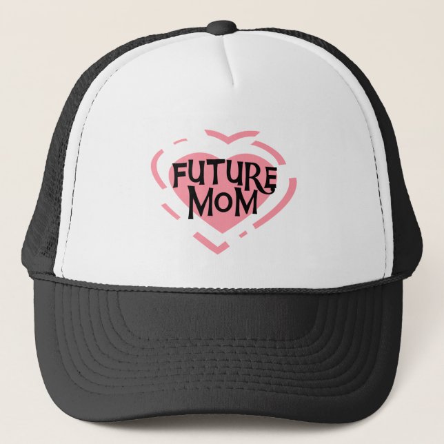 Future Mom Pink Heart Tshirts and Gifts Trucker Hat (Front)