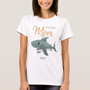 Future Mom to be Blue Ocean Shark T-Shirt