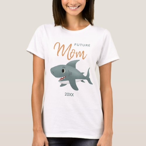 Future Mom to be Blue Ocean Shark T_Shirt