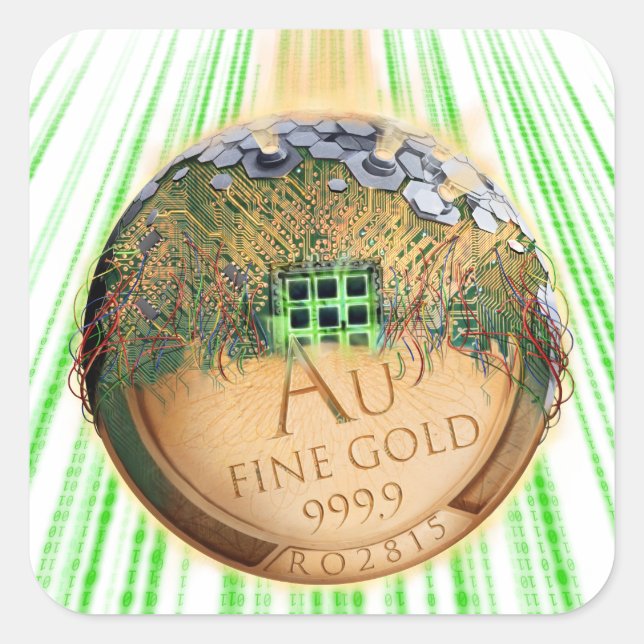 Future Money Square Sticker (Front)