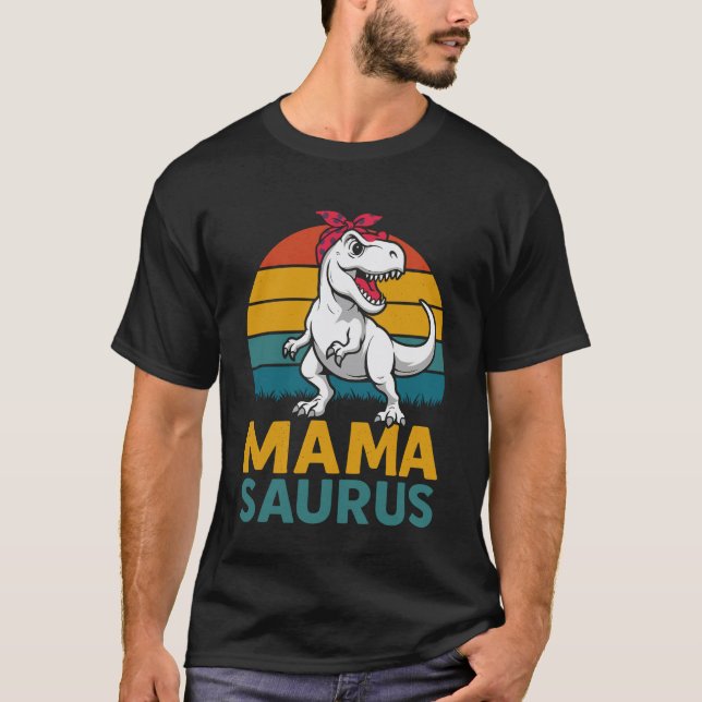 Future Mother Mama Saurus REX Funny Pregnancy T-Shirt (Front)