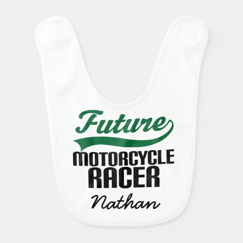 Future Motorcycle Racer Personalized Baby Bib