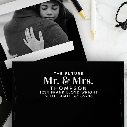 Future Mr and Mrs Black Wedding Return Address  Envelope