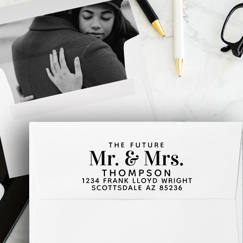 Future Mr and Mrs Black Wedding Return Address  Envelope