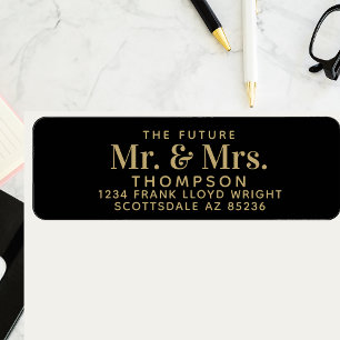 Future Mr and Mrs Black Wedding Return Address Label