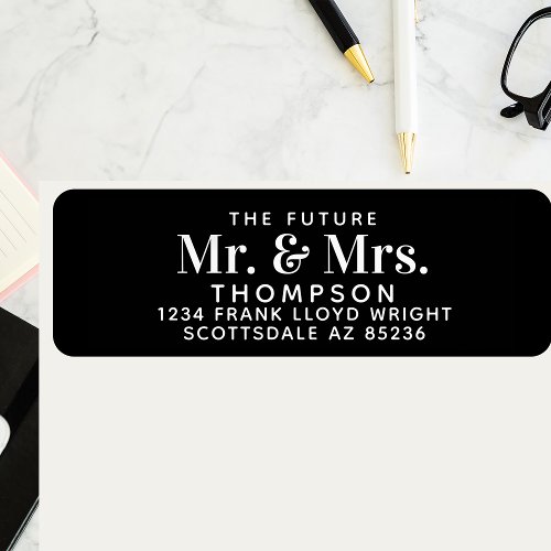 Future Mr and Mrs Black Wedding Return Address  Label