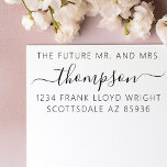 Future Mr and Mrs Custom Wedding Return Address Self-inking Stamp<br><div class="desc">Prepare to embark on your journey as the Future Mr. and Mrs. with our Custom Wedding Return Address Self-Inking Stamp. This personalized stamp is the perfect accessory to enhance your wedding stationery, adding a touch of sophistication and personalization to your invitations and correspondence. Effortlessly customize your return address with this...</div>