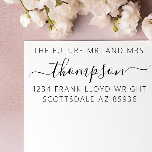 Future Mr and Mrs Custom Wedding Return Address Self_inking Stamp