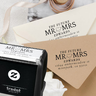 Future Mr and Mrs Elegant Wedding Return Address Self-inking Stamp