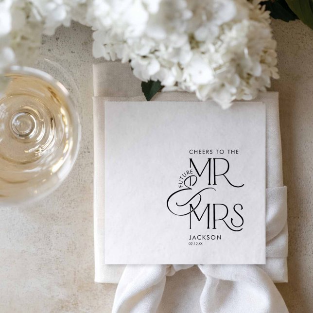 Future Mr and Mrs Engagement Paper Napkins (Future Mr and Mrs paper napkins)