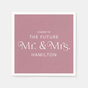 Future Mr and Mrs Engagement Party Dusty Pink Napkins