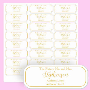 Future Mr and Mrs Gold Return Address Transparent Sticker
