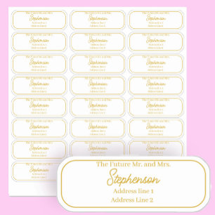 Future Mr and Mrs Gold Return Address Transparent Sticker