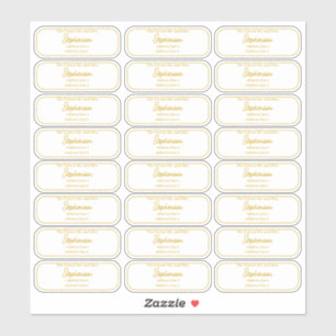 Future Mr and Mrs Gold Return Address Transparent Sticker