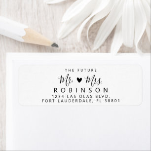 Future Mr and Mrs Heart Wedding Return Address Label