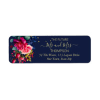 Future mr and mrs navy blue hot pink roses