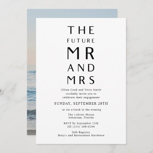 Future Mr and Mrs Photo Engagement Party Invitation