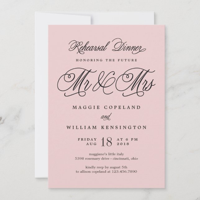 Future Mr and Mrs Rehearsal Dinner Invitation (Front)
