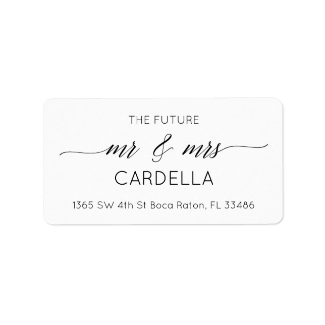 Future Mr and Mrs Return Address Label (Front)