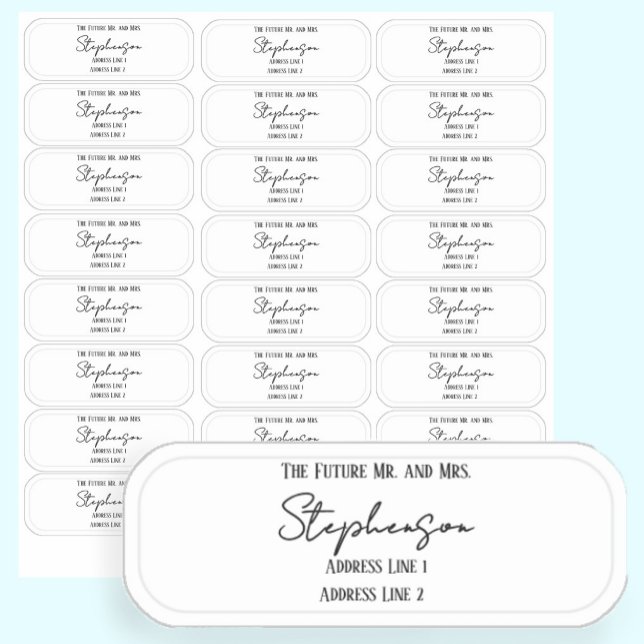 Future Mr and Mrs Return Address Transparent  Sticker (Creator Uploaded)