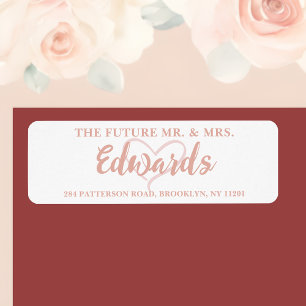 Future Mr and Mrs Rose Gold Return Address Sticker
