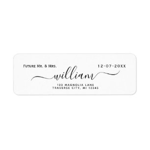 Future Mr. and Mrs. Save the date return address Label